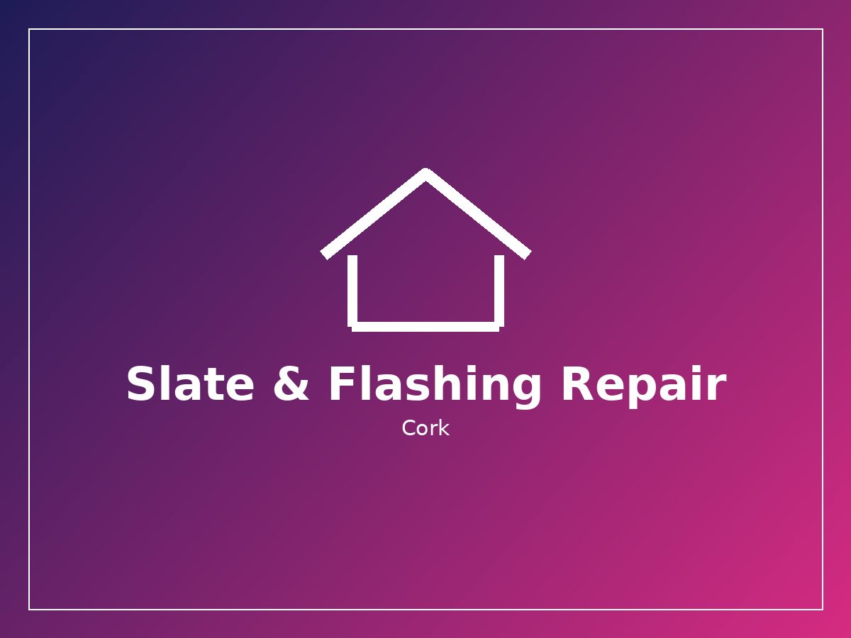 Close-up of a slate roof and chimney flashing repair in Cork